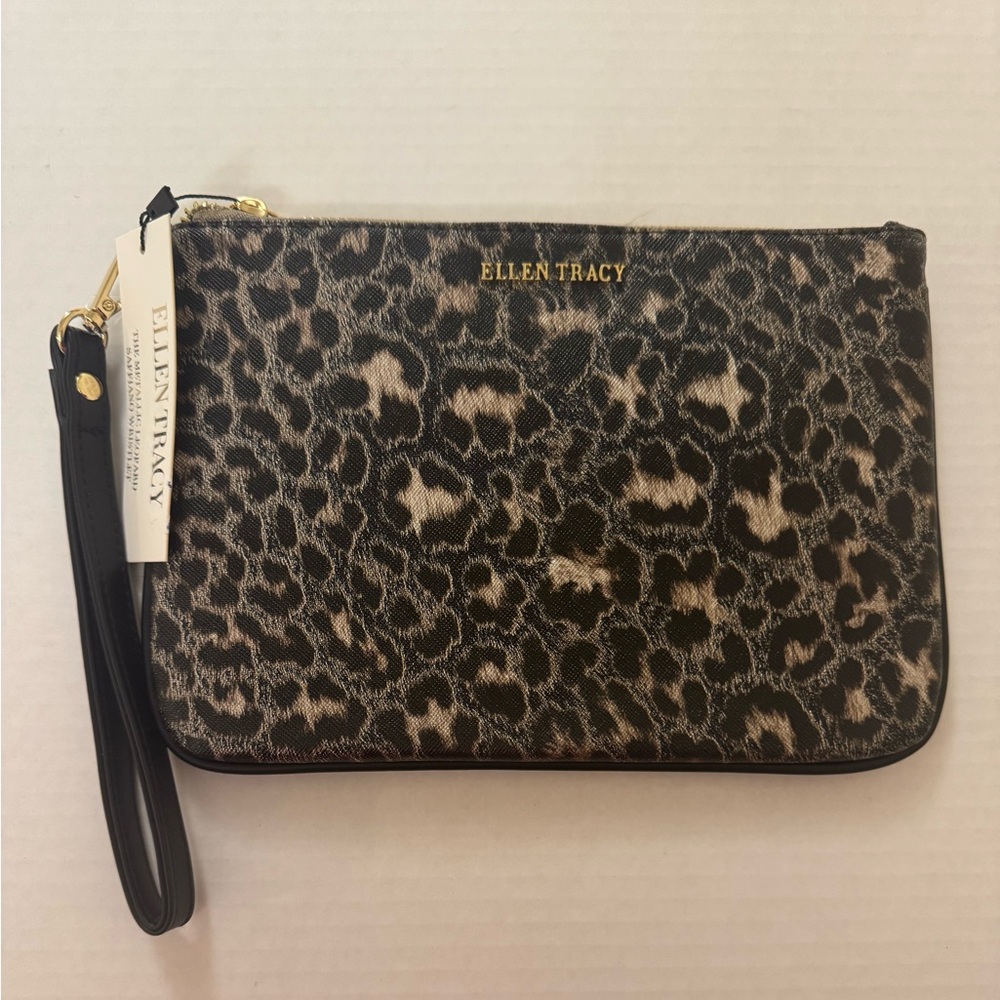 Ellen Tracy Leopard Print Wristlet